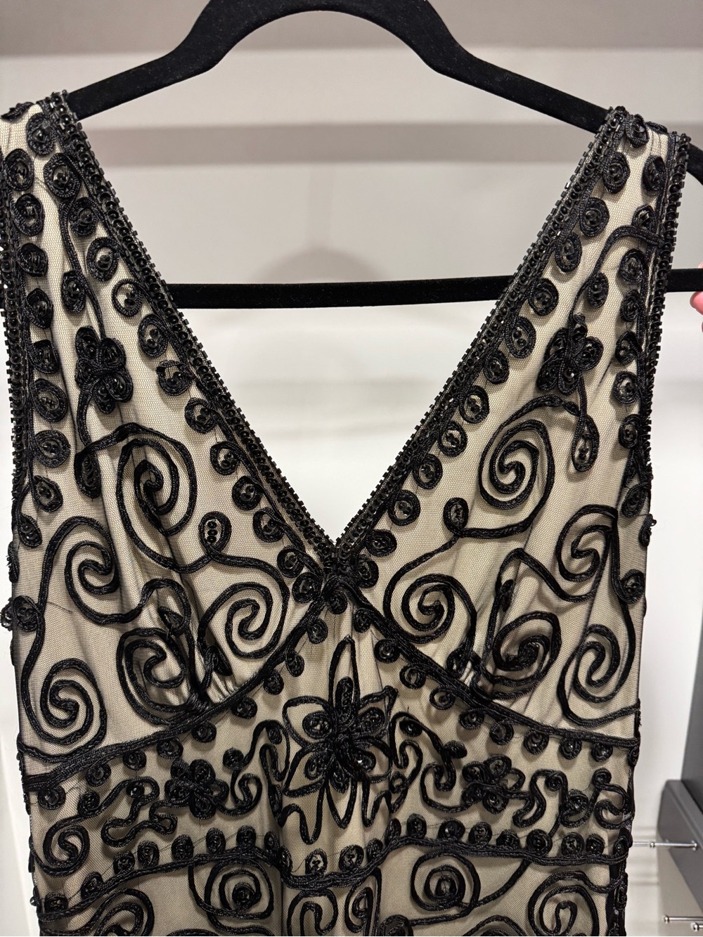 Pisarro Nights Black Beaded dress EUC
